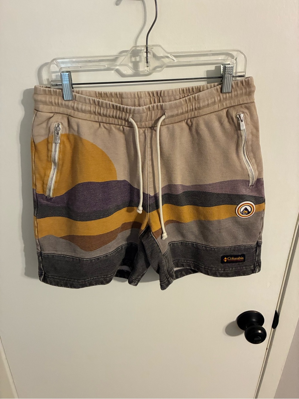 Kith x Columbia Fleece Cyber Purple landscape print Shorts